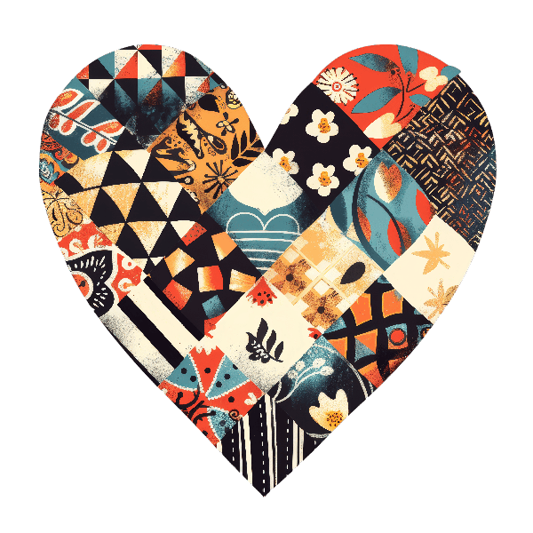 Colorful Patterned Heart Design