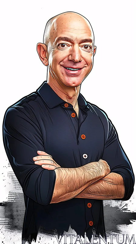 AI ART Jeff Bezos Cartoon Style Portrait