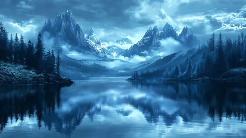 Majestic Mountain Scenery with Calm Lake