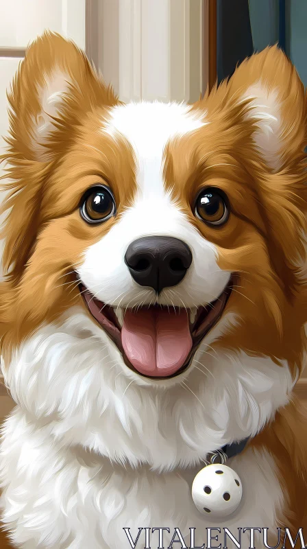 Adorable Puppy Art - Fluffy Dog Drawing AI Image