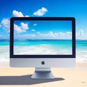 Seamless Beach View on Computer Screen