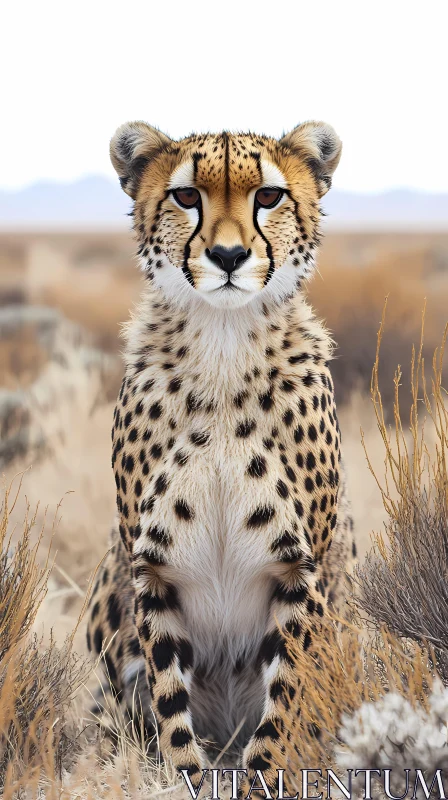 Cheetah Prowess Amidst Grass AI Image