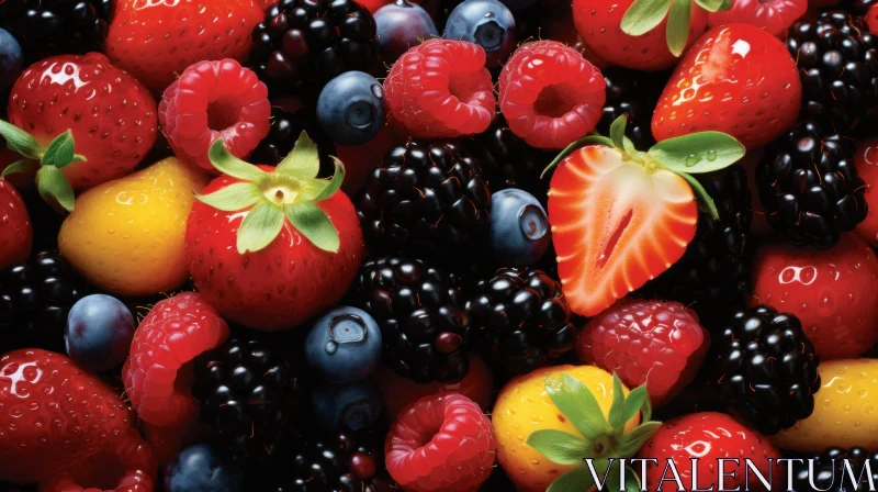 Bountiful Berry Display: A Symphony of Color and Detail AI Image