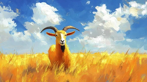 Goat in Field Artwork