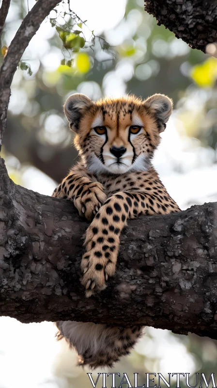 Serene Cheetah in Natural Habitat AI Image