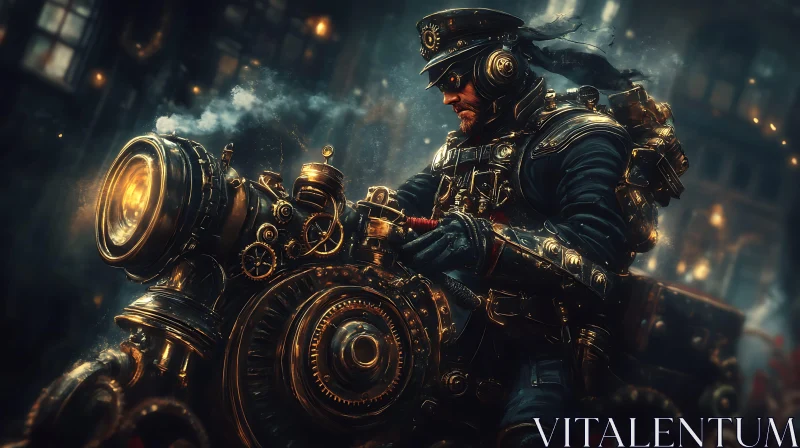 Brass Machine Steampunk AI Image