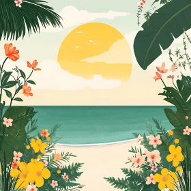 Tranquil Tropical Beach at Sunset
