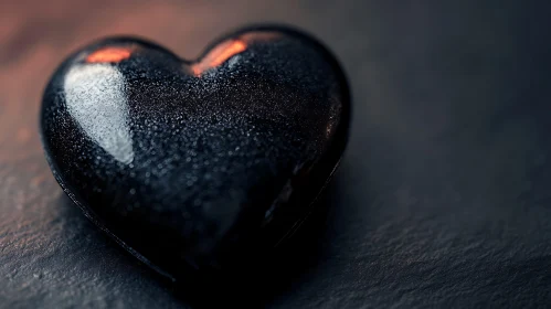 Textured Heart on Dark Surface