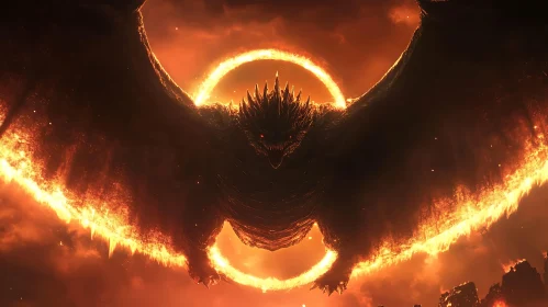 Dragon with Fiery Wings