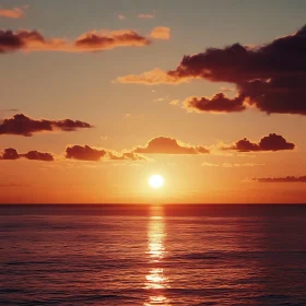 Peaceful Sunset at Sea