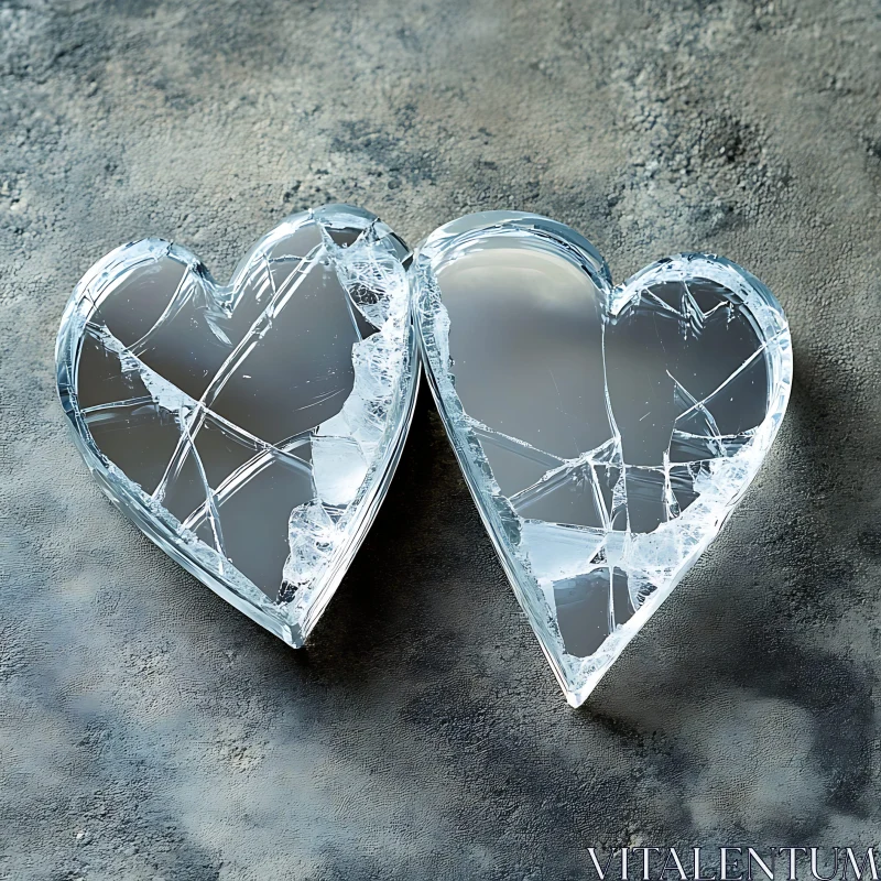 Fragile Hearts: A Study in Glass AI Image