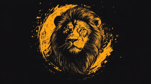 Lion Head Illustration