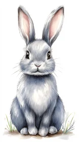 Charming Bunny Illustration with Large Eyes