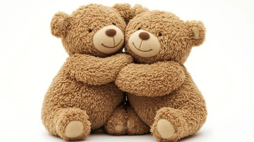 Two Teddy Bears in a Warm Embrace