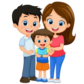 Cheerful Family Cartoon Image