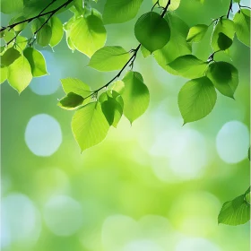 Vibrant Green Leaves in Sunlight
