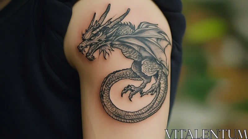 AI ART Dragon Tattoo Arm Art