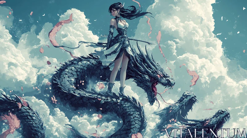 AI ART Dragon Rider Anime Illustration