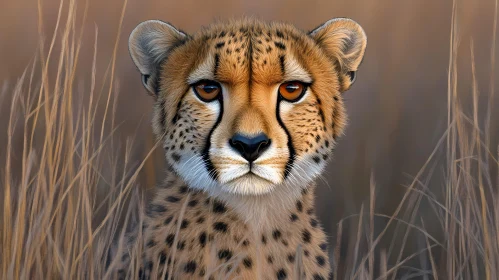 Cheetah in Tall Grasses
