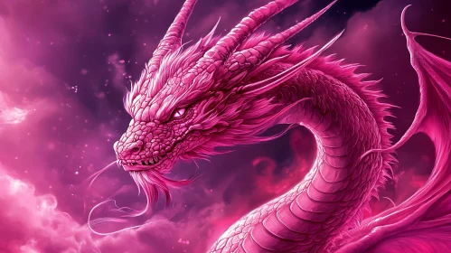 Fantasy Dragon with Pink Scales