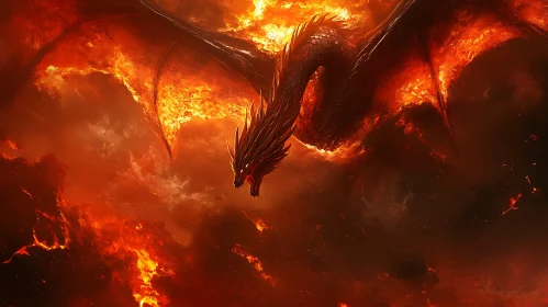 Dragon in Fiery Skies