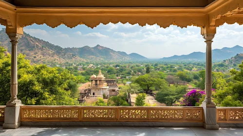 Mountain View from Ornate Balcony