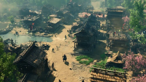 Aerial View of a Traditional Village