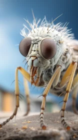 Intricate Close-Up of Fly in Surreal Urban Setting