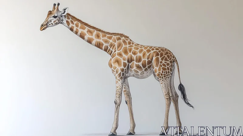 AI ART Graceful Giraffe Nature Illustration