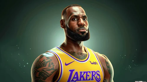 LeBron James Lakers Portrait