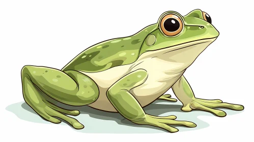 Green Frog Illustration Art