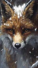 Fox Painting with Snow