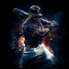 Baseball Player with Bat