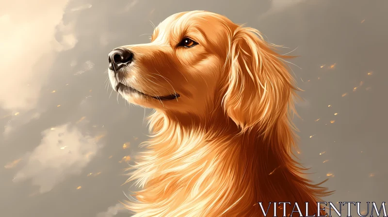 Canine Art - Golden Retriever AI Image