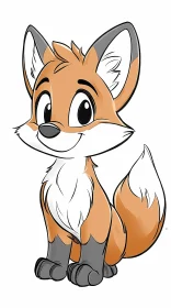 Charming Fox Cartoon Art