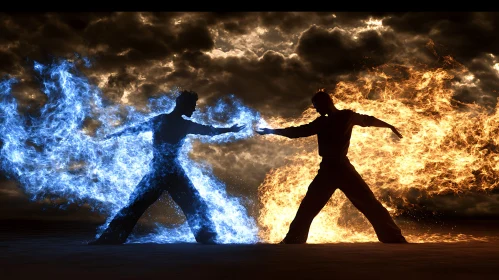 Elemental Clash: A Dance of Fire and Ice