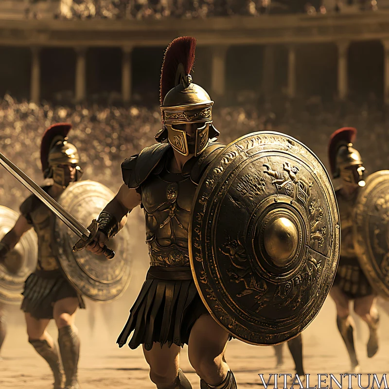 AI ART Bronze Armored Spartans Ready for War