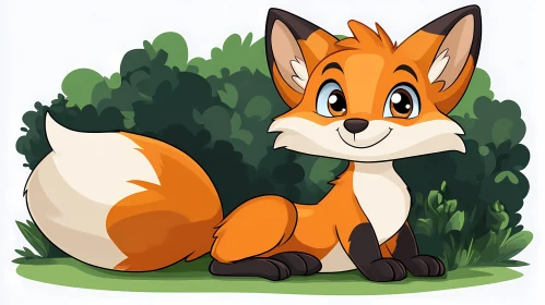 Cute Cartoon Fox Illustration