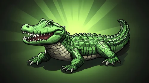Playful Alligator Cartoon Art