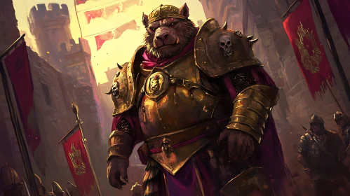 Armored Bear Fantasy Character
