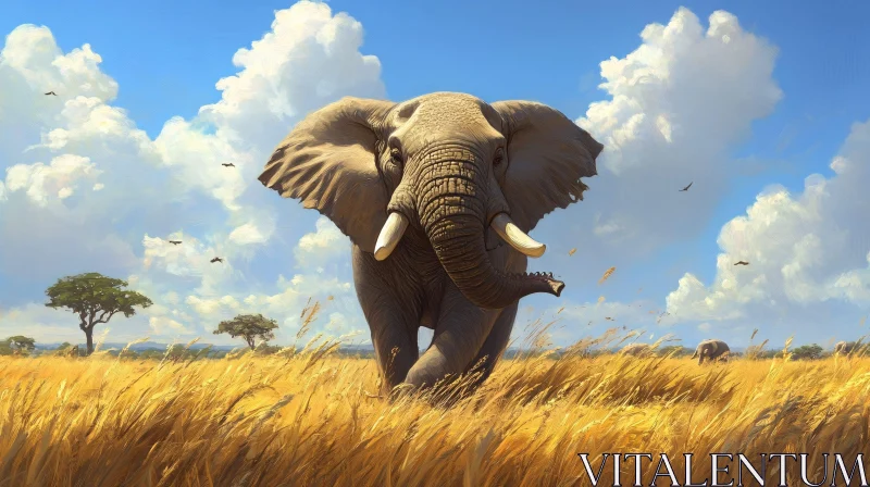 AI ART Elephant in African Plains