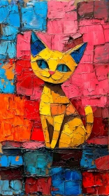 Abstract Cat Artwork