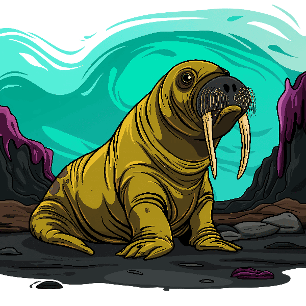 POD Design Colorful Walrus Illustration for Apparel