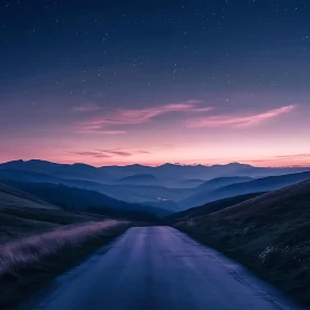 Starry Night Mountain Pass