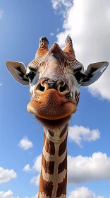 Giraffe Face Portrait in Nature