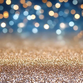 Sparkling Gold Glitter with Bokeh Background