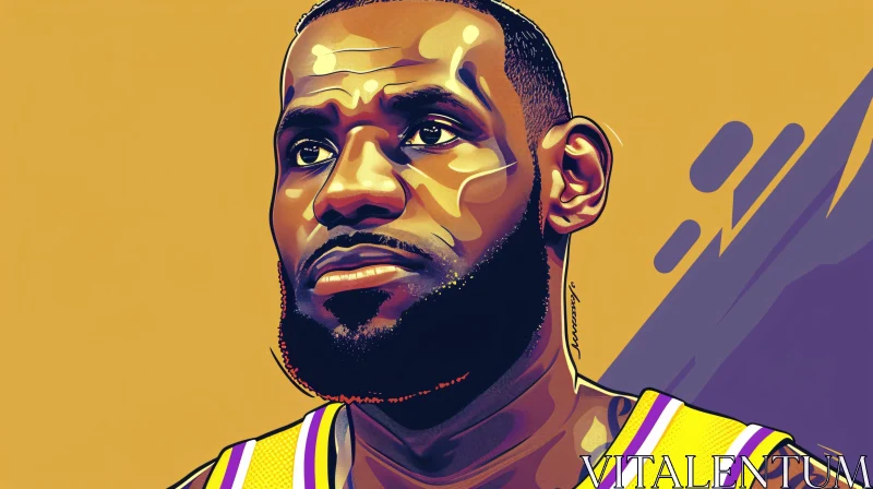 Colorful Illustration of LeBron James AI Image