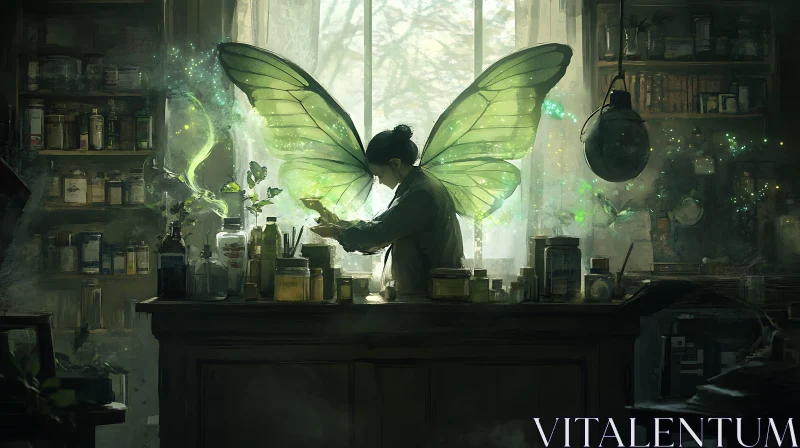 Magical Fairy Alchemist Illustration AI Image