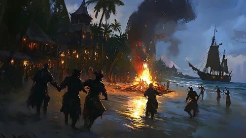 Night Gathering on the Beach