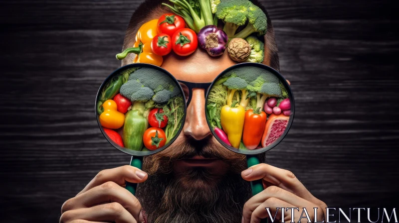 AI ART Colorful and Eye-Catching Compositions with a Bearded Man and Magnifying Glasses